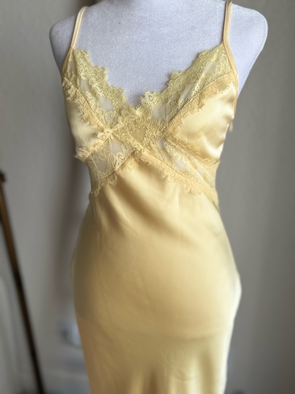 Princess Polly Buttercream Yellow Lace-Trim Slip Dress - Picture 2 of 6